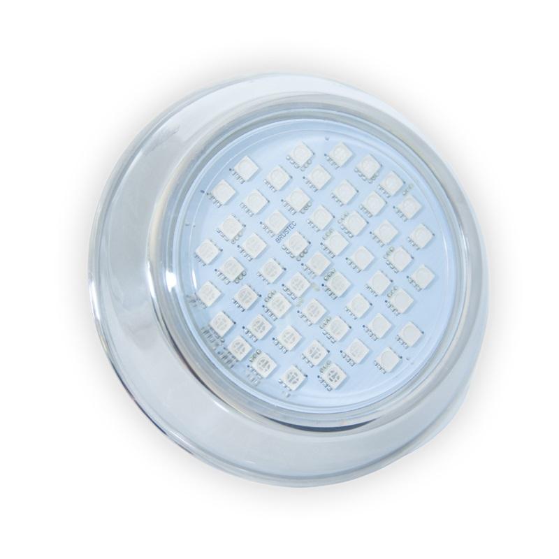 Power Led p/ Piscina 9W Inox RGB Rosca Frente Baixa
